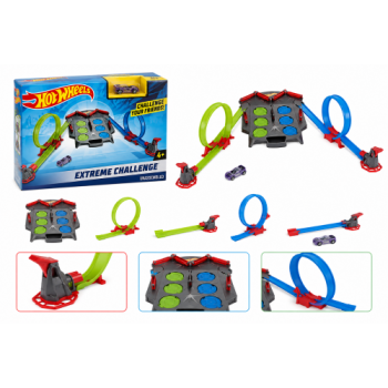 Ігровий трек Hot Wheels «Небезпечний рикошет» з двома петлями та пускачами, для 1–2 гравців
