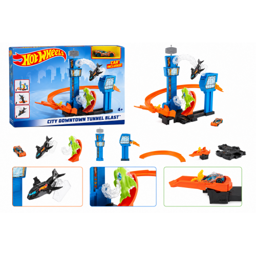 Ігровий трек Hot Wheels «Аеропорт» моторизований з літаками та машинкою, запуск автомобіля в повітря