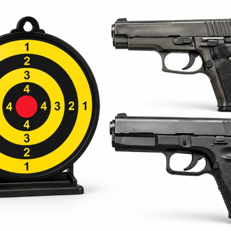 C4 Пістолет GLOCK G17 Vigor пластик + пістолет SIG P226+ мішень 6.5 дюймів+ кулі 0.12г 1000шт