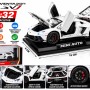 Металева машинка MiniAuto Lamborghini Aventador SVJ 32016C, масштаб 1:32, інерційна, світло, звук, відкривні двері