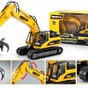 1713 Металевий екскаватор з грейфером HuiNa Toys 1:50, будівельна техніка, 10 см