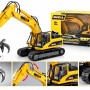 1713 Металевий екскаватор з грейфером HuiNa Toys 1:50, будівельна техніка, 10 см