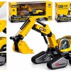 1703 Екскаватор металевий HUINA 1:50 гусеничний з рухомою стрілою та ковшем