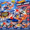 Ігровий автотрек Hot Wheels «Гонки на заводі» моторизований, із запуском двох машинок та поворотними шлагбаумами