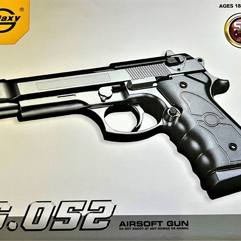 G052S Страйкбольний пістолет Galaxy Beretta 92 пластиковий сталевий