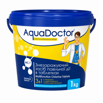 Хімія для басейну AquaDoctor MC-T 1 кг 3 в 1 великі таблетки для басейну 200 г 015972