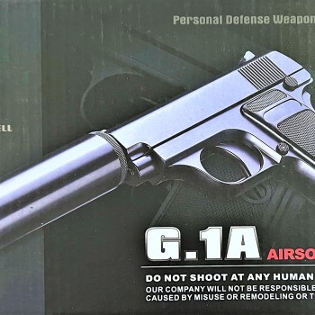 G1A Страйкбольний пістолет COLT25 із глушником метал чорний