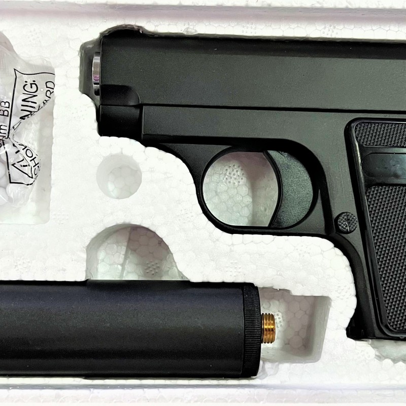 G1A Страйкбольний пістолет COLT25 із глушником метал чорний