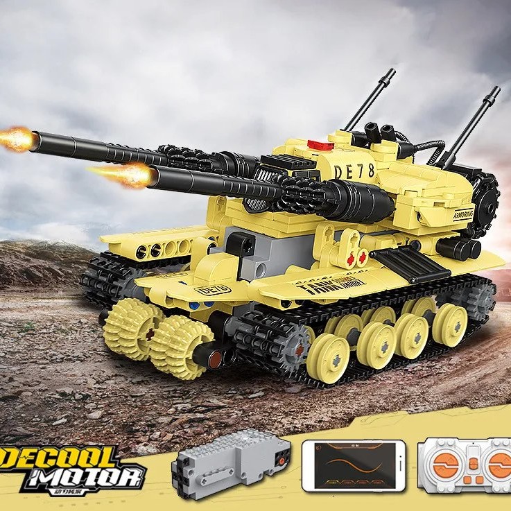 G484249-3906 Іграшковий конструктор Танк з подвійним дулом на радіокеруванні 618 деталей