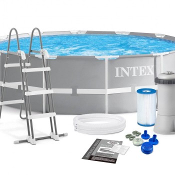 Каркасний Басейн Prism Frame Pool Intex 26716, 366 x 99 см (картриджний насос 2006 л/год, драбина)