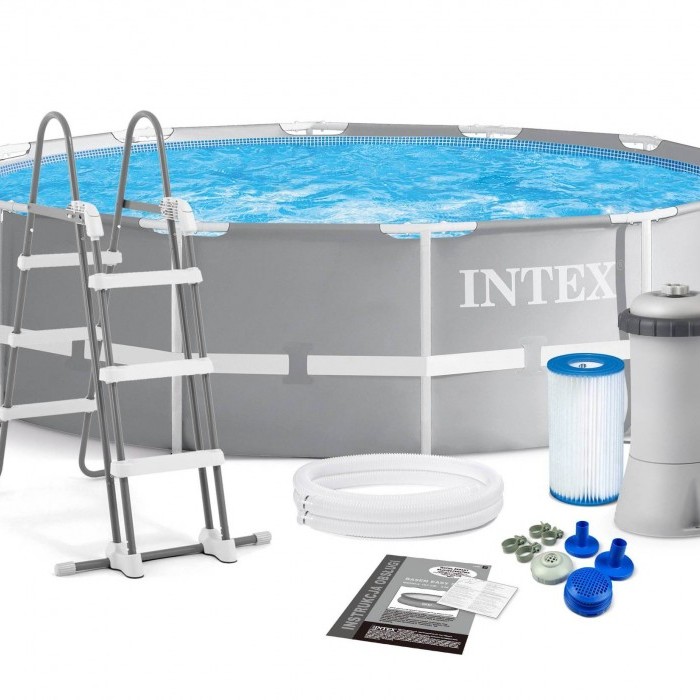 Каркасний Басейн Prism Frame Pool Intex 26716, 366 x 99 см (картриджний насос 2006 л/год, драбина)
