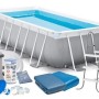 INTEX 26792 КАРКАСНИЙ БАСЕЙН 488 x 244 x 107 см (картриджний насос 3785 л/год, драбина, тент, підстилка)