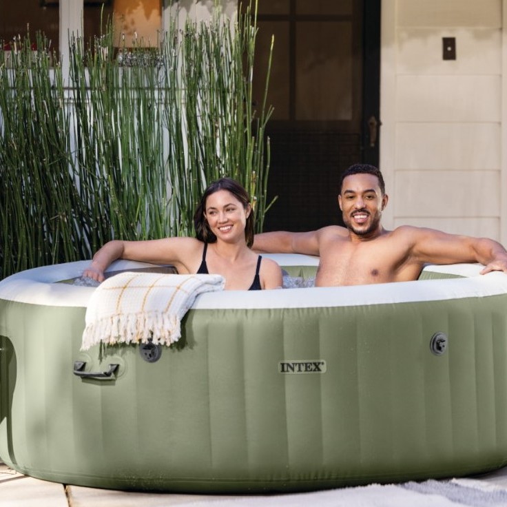 СПА-БАСЕЙН INTEX BUBBLE MASSAGE 28426, 196 х 71 см (4-х місний 1 741 л/год, тент, підстілка, сумка для зберігання, аеромасаж)