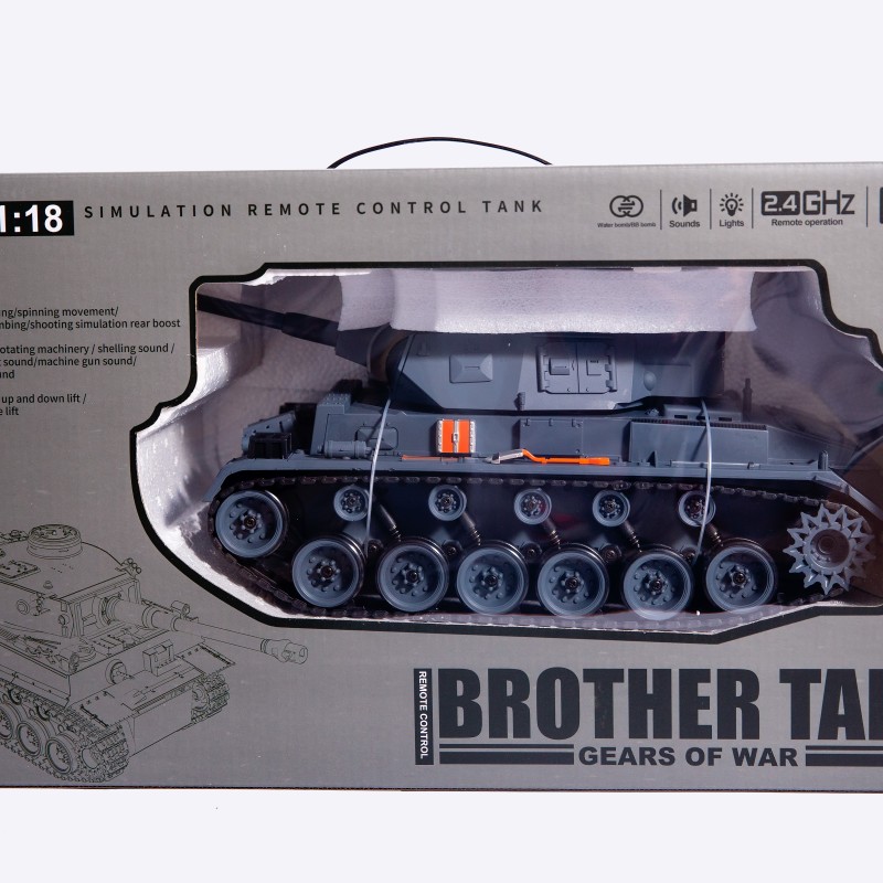 G239427-ZY021-827 БОЙОВИЙ ТАНК GERMAN PANTER III  акумуляторний радіокерований зі звуком  стріляє арбізом кульками