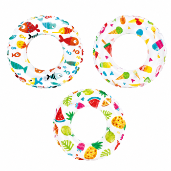 Надувне коло Intex 59230NP Lively Print Swim Rings 51 см, 3 кольори