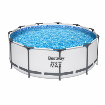 Каркасний басейн Bestway 5618W Steel Pro MAX 396×122 см з картриджним фільтр-насосом, сходами та захисним тентом
