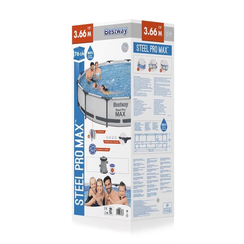 Каркасний басейн Bestway 56416 Розмір 366х76 з картриджем та фільтром 1250л/год