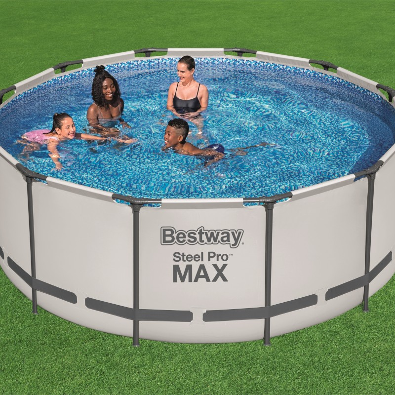 Каркасний басейн Bestway 56420 розмір 366х122 з картриджем і фільтром, зі сходами