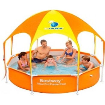 56432 Басейн Bestway 8' x 20"/2.44m x 51cm з водяним розпилювачем під куполом.