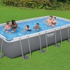 56456 Басейн каркасний прямокутний у комплекті Bestway 4.12m x 2.01m x 1.22m (2 006 л/год, драбина)