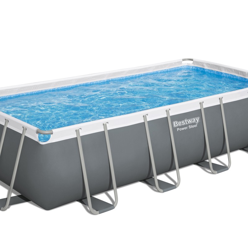 56456 Басейн каркасний прямокутний у комплекті Bestway 4.12m x 2.01m x 1.22m (2 006 л/год, драбина)