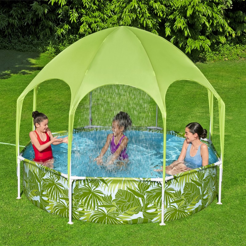 56432 Басейн Bestway 8' x 20"/2.44m x 51cm з водяним розпилювачем під куполом.