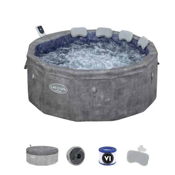 6001V Джакузі - СПА Lay-Z-Spa Carrara зі вбудованими панелями, Bestway, 170 х 65 см (6 місць: 1 325 л/год, аеро)