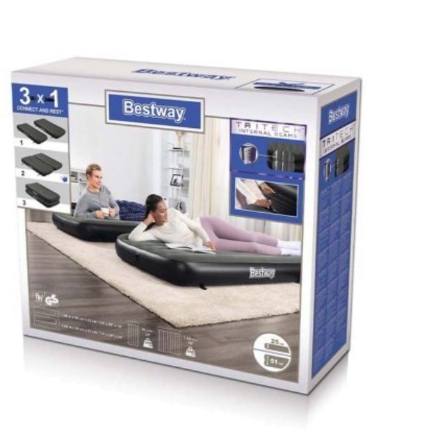 67922 Подвійний надувний матрац 3в1 Bestway, 188 х 99 х 25 см.