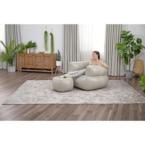 75137 Надувне крісло Bestway з пуфиком, 107 × 99 × 80 см