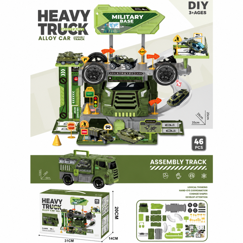 G445437-6663 Іграшковий набір «Військова база» з вантажівкою та треком, 46 деталей