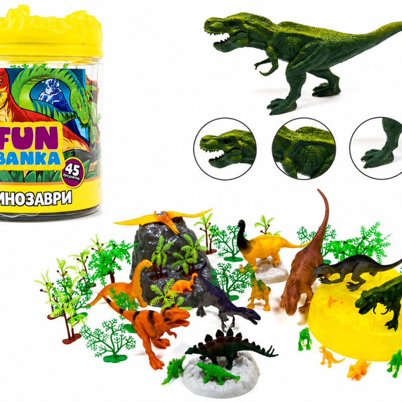 101759 Ігровий набір FUN BANKA «Динозаври», 45 предметів