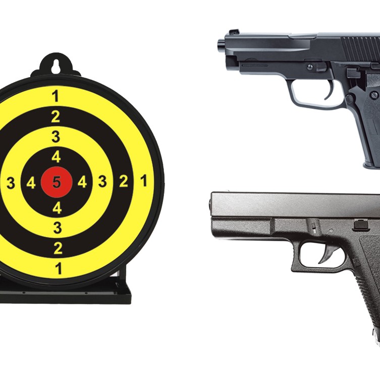 C4 Пістолет GLOCK G17 Vigor пластик + пістолет SIG P226+ мішень 6.5 дюймів+ кулі 0.12г 1000шт