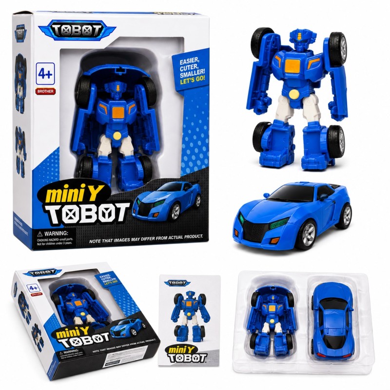 G483198 -A38Y-BLUE Трансформер Tobot Mini робот-машинка 12 см