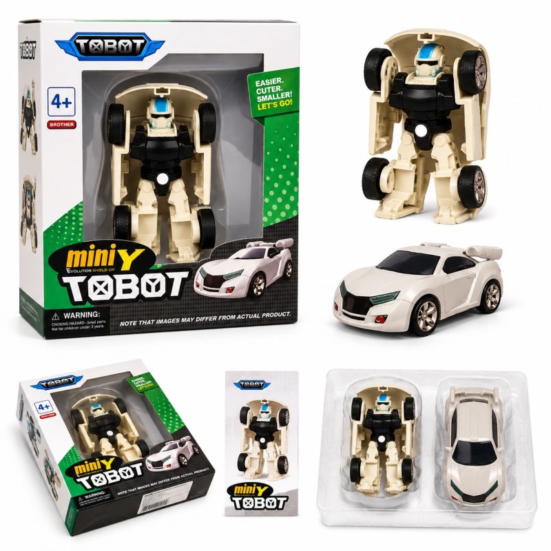 G483198 -A38Y-BEIGE Трансформер Tobot Mini Y робот-машинка 12 см