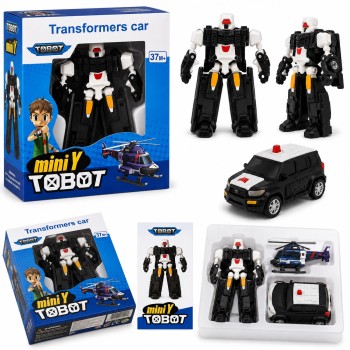 G483197-A1Y-WHITE-BLACK Трансформер Tobot Mini робот-машинка 11 см