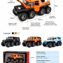 G458917-DC24213 SHAMAN CONQUERORS CAR 1:24, 8x8 ATV, 3 кольори, підсвічування фар, реалістичні звуки