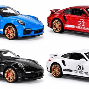 Металева машинка MiniAuto Porsche 911 Turbo S China 20th Anniversary Edition 1:32 зі світлом та звуком (3230C)