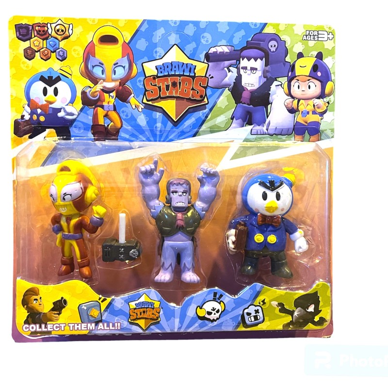 20172 Фигурки героев BRAWL STARS 3шт на планшетке