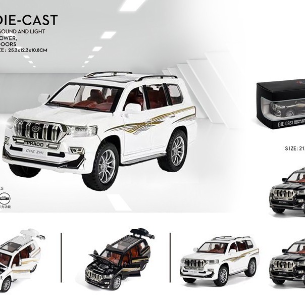 G192688-CZ124 Машина металева Toyota Prado світло та звук 2 кольори масштабу 1:24