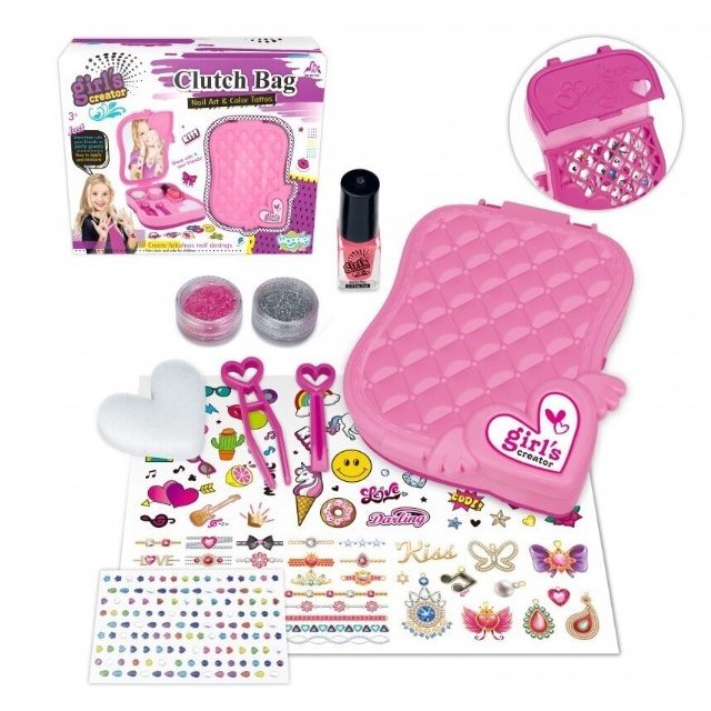 G266051-MBK-335 Дитячий набір для нігтів та татуювань "Clutch Bag Girl's Creator"