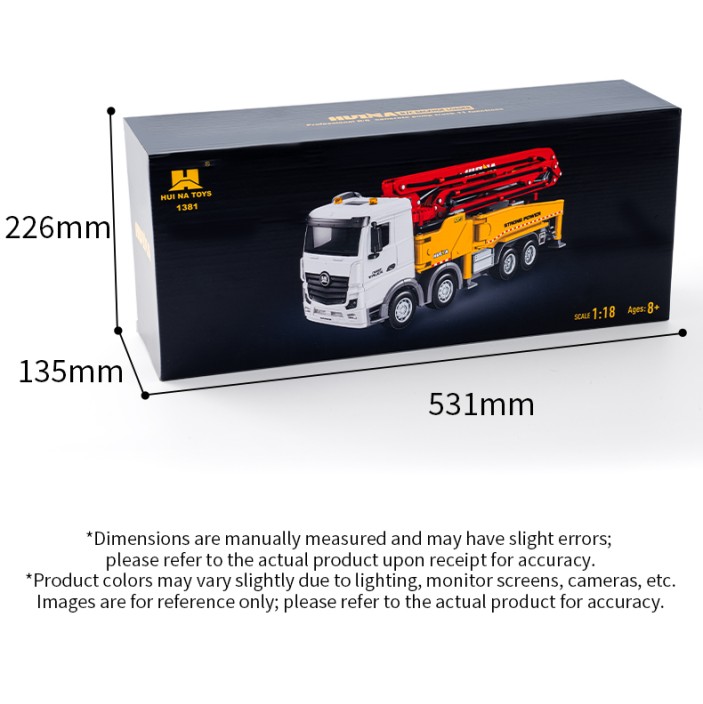 G451600-1381С Радіокерована бетонпомпова вантажівка Huina 11 каналів маштаб 1:18