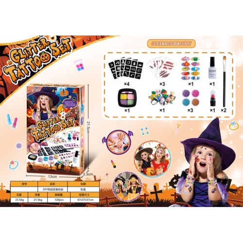 G482284-BTX-6018A Набір для татуювань "Glitter Tatoo Set Hallowen Edition"