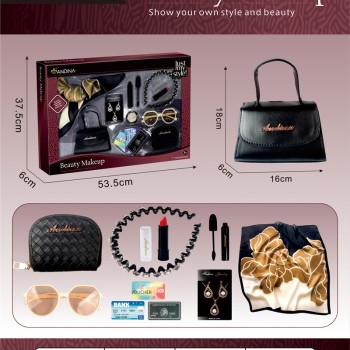 G560431-676-5 Дитячий ігровий набір аксесуарів «Beauty Makeup» сумочка, косметичка, хустинка, помада, сережки, туш
