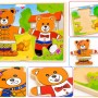 Дерев'яна дошка-вкладиш «Ведмедики» B202 пара 21×13 см