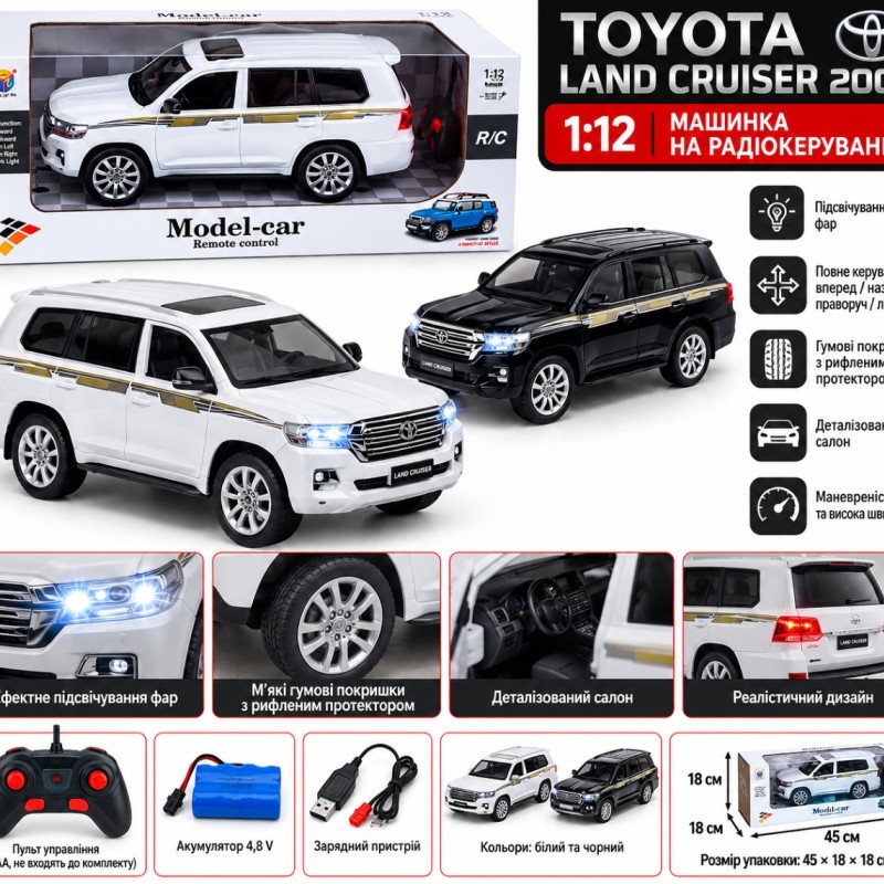 Машинка на радіокеруванні Toyota Land Cruiser 200 G281924-868-M309A 1:12