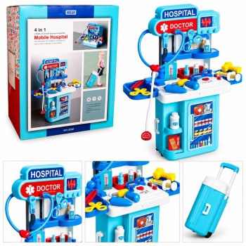 Ігровий набір Доктор 8390 у синій валізі, 34 предмети, зі світлом і звуком