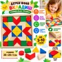 Дерев'яна рамка-вкладиш для дітей, різнокольорова, 20×20×1 см