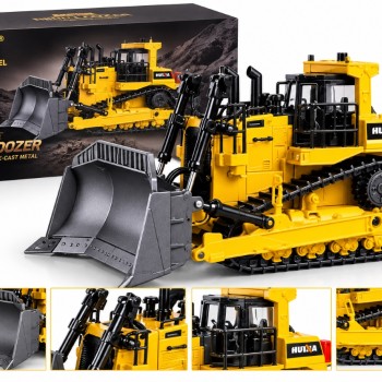 1700  Бульдозер металевий HUINA 1:50 гусеничний з рухомим відвалом