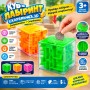 99109 Куб-лабіринт скарбничка 3D з головоломкою, 6,5 см, 3 кольори, набір 18 шт.