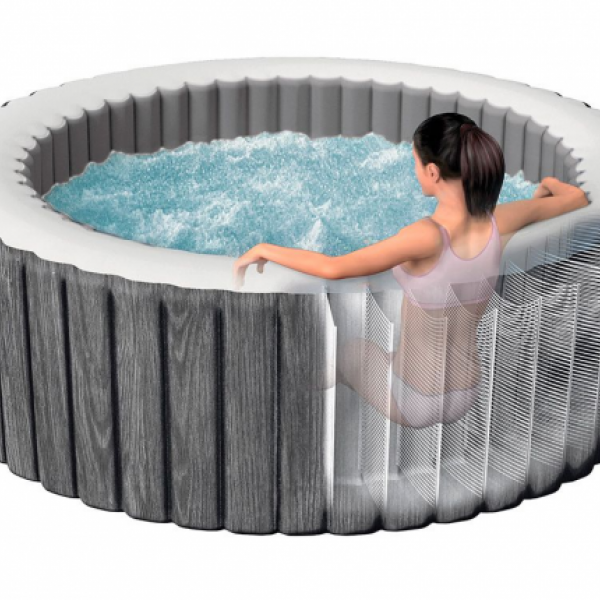 СПА-БАСЕЙН GREYWOOD DELUXE INTEX 28442, 216 х 71 см (6-х місний, 1 741 л/год, тент, підголовники, підстилка, аеромасаж)